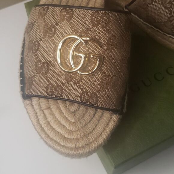 GUCCI GG Monogram Espadrilles Sandals - Picture 3 of 16